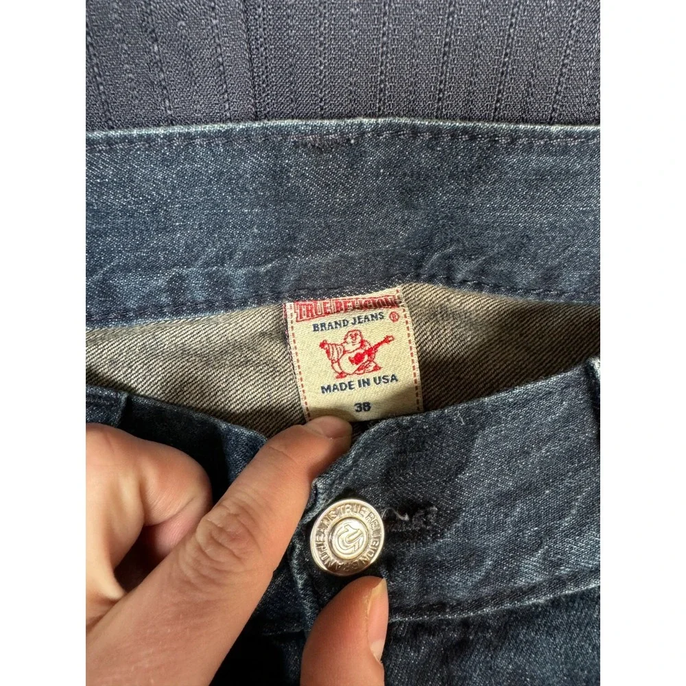 Vintage True Religion Jeans Mens 38 Fits 40x33.5 Blue Denim Straight Leg RICKY